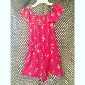 Pink Girls Romper With Pineapple